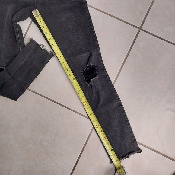 Pacsun Womens High Rise Ankle Jeggings Black Distressed Stretch Denim Jeans 25 - Picture 10 of 12